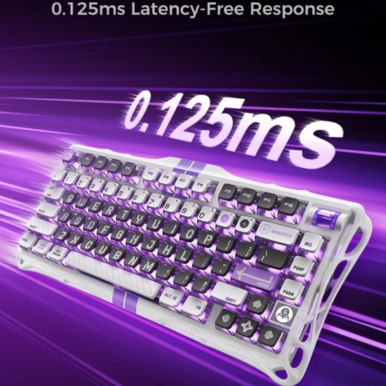 GravaStar V75 Magnetic Axis Keyboard, All-aluminum Wired Single-mode Esports Gaming, RGB 8K Report Rate, No Ashes Gray.