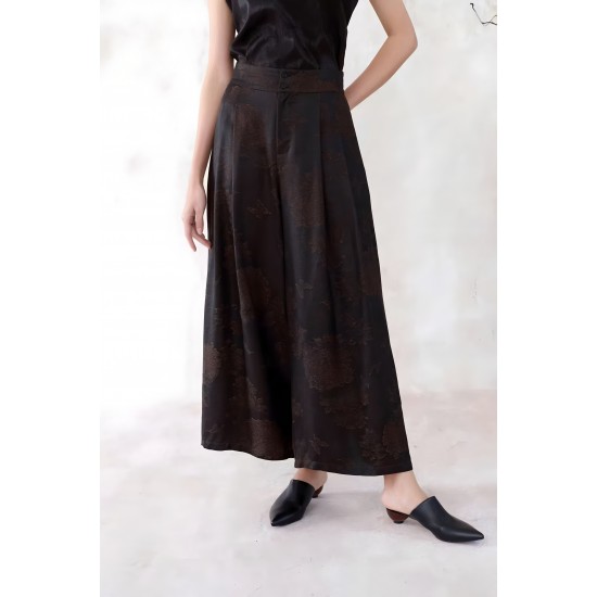 Women's Modern Traditional Chinese Clothing-Breathable Mulberry Silk Casual Bottom for Autumn Spring Fashionable Chinese Style