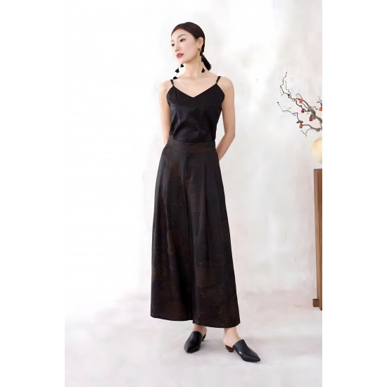 Women's Modern Traditional Chinese Clothing-Breathable Mulberry Silk Casual Bottom for Autumn Spring Fashionable Chinese Style