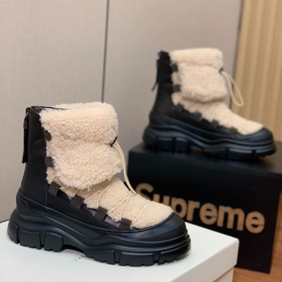 Mall Quality Pure Original LP Women's Ankle Boots: Genuine Leather, Comfortable Flat Shoes Boots