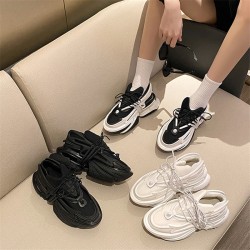 Women's Platform Fashion Sneakers Bullet Spaceship Casual Chunky Shoes Men