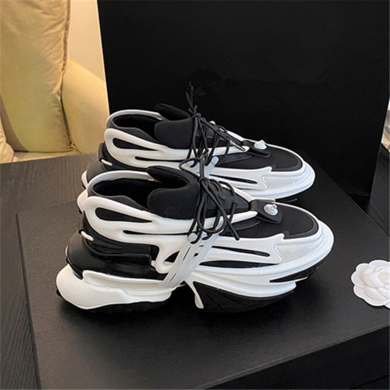 Women's Platform Fashion Sneakers Bullet Spaceship Casual Chunky Shoes Men