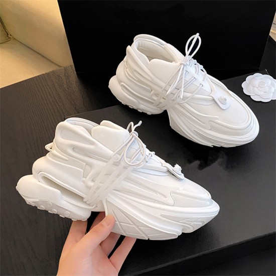 Women's Platform Fashion Sneakers Bullet Spaceship Casual Chunky Shoes Men