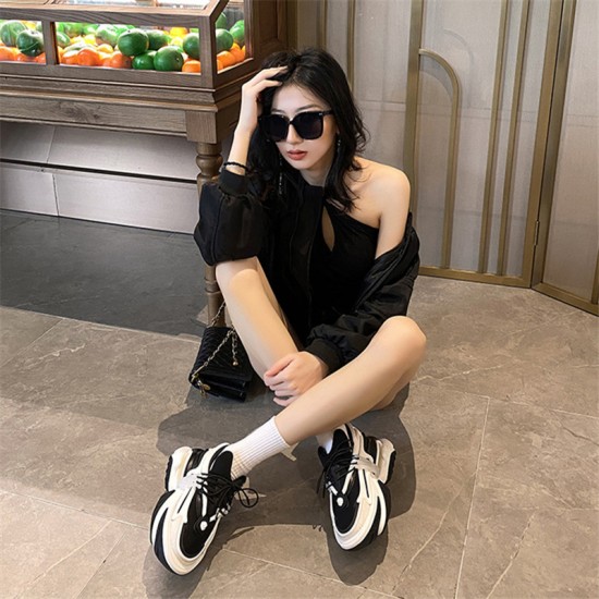 Women's Platform Fashion Sneakers Bullet Spaceship Casual Chunky Shoes Men