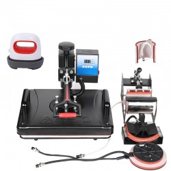 7 in 1 Combo Sublimation Heat Press Machine Mini Heat Press for Mug Phone Case Keychain T Shirt Hat Dish Printing