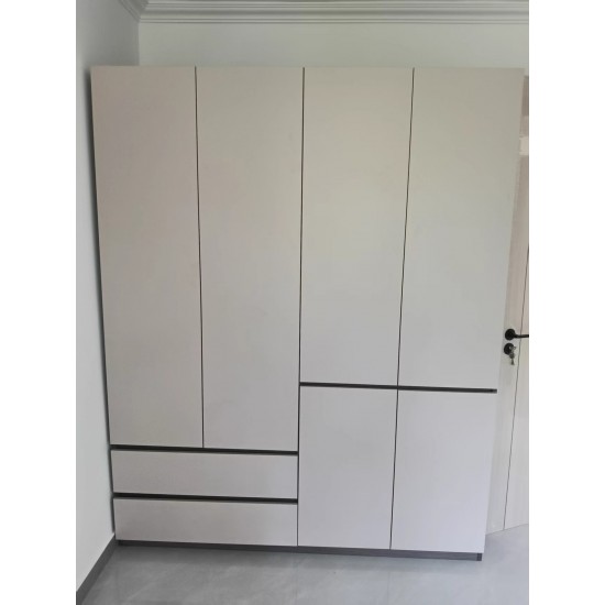 Thickened Solid Wood Freestanding Wardrobe - 60cm Deep Bedroom Storage Cabinet, Home Full-House Closet for Clothes Organizing