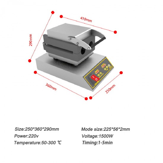 Commercial Electric Non-Stick Chicken Burrito Baker Machine Mexico Chicken Wraps Toaster and Barbecue Waffle Maker