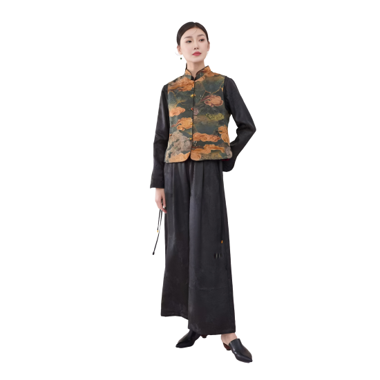 Traditional Chinese Clothing Women's Sleeveless Vests Waistcoats Mulberry Silk Solid Pattern Button Closure Inner/Outer Wear for