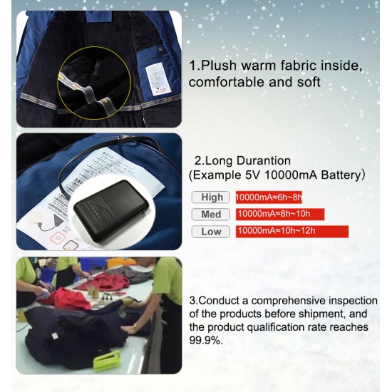 Custom Logo Electric Heated Jacket Men Women Winter Battery Heated Jacket