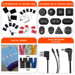 Custom Logo Electric Heated Jacket Men Women Winter Battery Heated Jacket