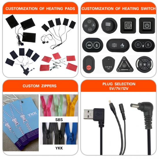 Custom Logo Electric Heated Jacket Men Women Winter Battery Heated Jacket