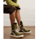 Unisex Chunky Sneakers Unisex Men Oversized Green Hair Boot Ankle Dress Shoes Calf Hair Leather Extended High-top Sneakers