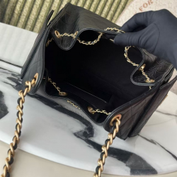 Guangzhou Genuine Leather Quilted Hobo Bag for Women 25C Hippie Drawstring Chain Bag High Quality Cotton Dual Bohemian Summer