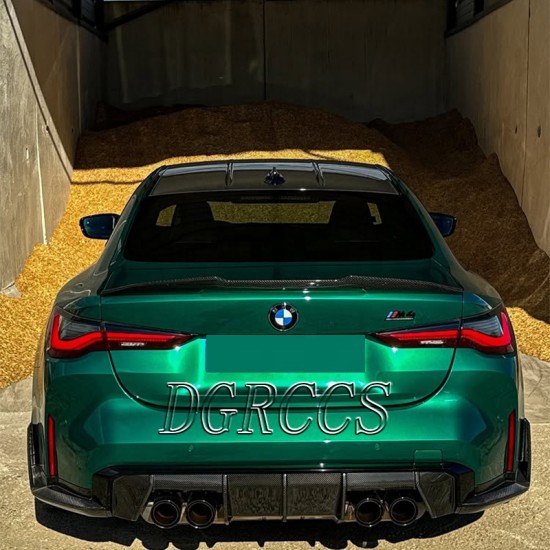 For BMW 4 Series G22 Coupe&M4 G82 PSM Style Dry Carbon Fiber Rear Spoiler Trunk Wing 2020-2025