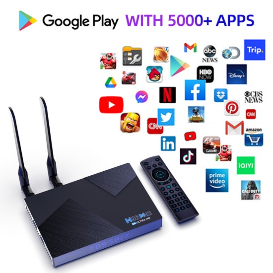 H96 MAX V58 CODEED 8K Streaming Best Wifi 6 Internet OTT Superbox Google Smart Android 12.0 Set-top TV Box Without IPTV