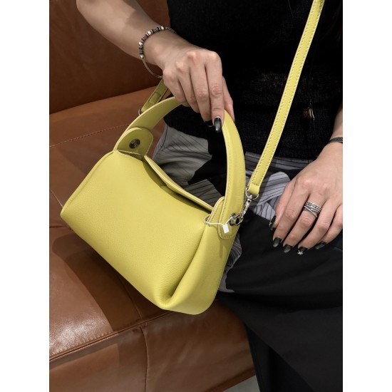 Women's Top Layer Cowhide Leather Handbag Single Shoulder Crossbody Hanging Ear Series Fashionable Eaves Bag