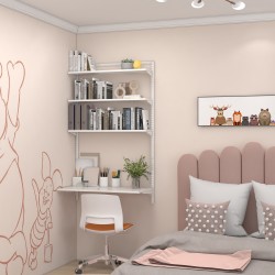 Portable Height-Adjustable Wall Bookshelf Coat Stand Student Desk for Office Bedroom Living Room Home Furniture for Clothing