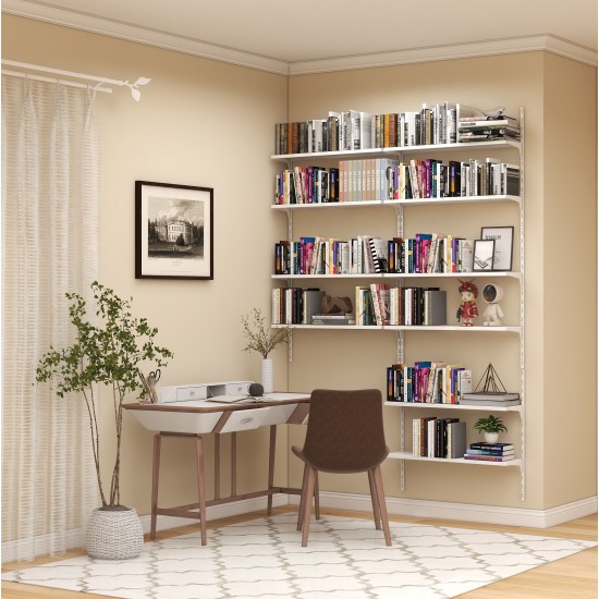 Portable Height-Adjustable Wall Bookshelf Coat Stand Student Desk for Office Bedroom Living Room Home Furniture for Clothing