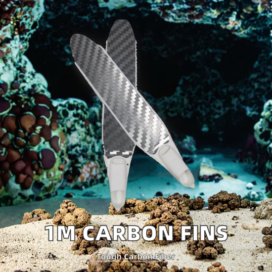 Professional Adult Diving Fins High Quality 12K Carbon Fiber Blade 1 Meter Long for Freediving