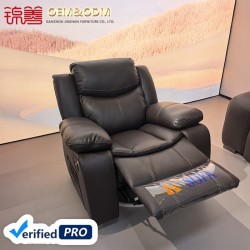 Modern European Recliner Sofa New Single Leather Manual Leather Manicure Chair Multifunctional Rocking Massage for Living Room