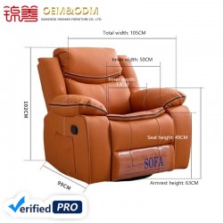 Modern European Recliner Sofa New Single Leather Manual Leather Manicure Chair Multifunctional Rocking Massage for Living Room