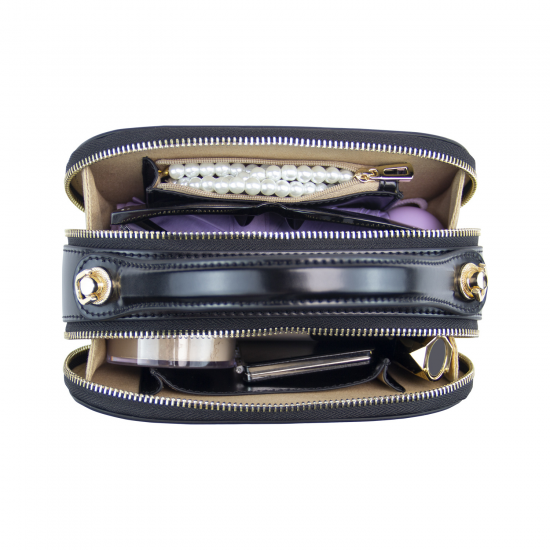 Women's New Genuine Leather Top Handle Crossbody Handbag Adjustable Strap Everyday Casual Fashion Tote Purse Zip Geometric