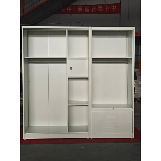 Custom Printed Pattern Metal Bedroom Furniture 5 Swing Door Steel Wardrobe Minimalist Clothes Storage Closet Manufacturer Sale