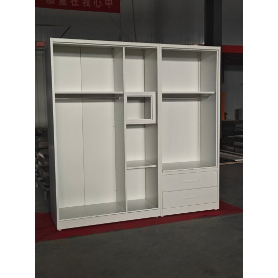 Custom Printed Pattern Metal Bedroom Furniture 5 Swing Door Steel Wardrobe Minimalist Clothes Storage Closet Manufacturer Sale