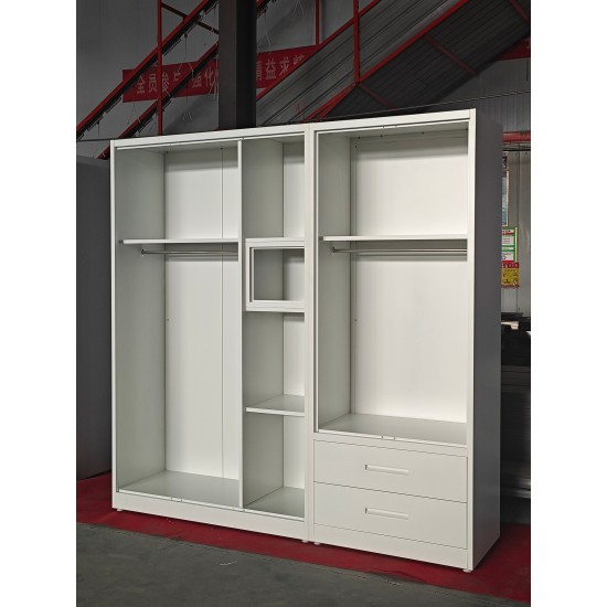 Custom Printed Pattern Metal Bedroom Furniture 5 Swing Door Steel Wardrobe Minimalist Clothes Storage Closet Manufacturer Sale