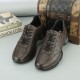 100% South African ostrich leather casual shoes for men, suitable for sports and running.
