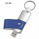 Blue Leather USB Keychain Thumb Drive 1GB Capacity Micro USB 2.0 USB Type-C Interfaces Engraved Logo Gift Box Packaging New