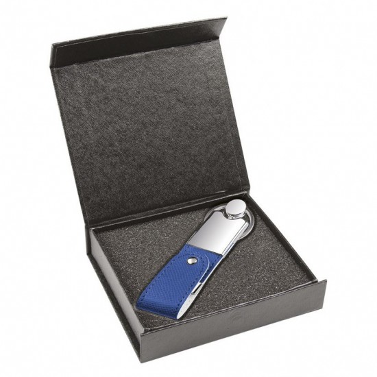 Blue Leather USB Keychain Thumb Drive 1GB Capacity Micro USB 2.0 USB Type-C Interfaces Engraved Logo Gift Box Packaging New
