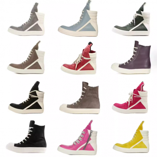 Top Quality Unisex High-top Sneakers Zip Shoes RO Leather High-top Designer Sneakers