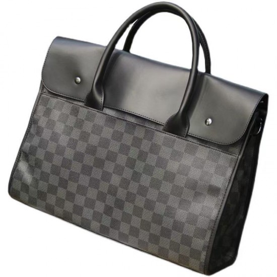 Leather Messenger Handbag Crossbody Bag for Men Purse iPad Bag for Business Office Work School with Adjustable Strap Black