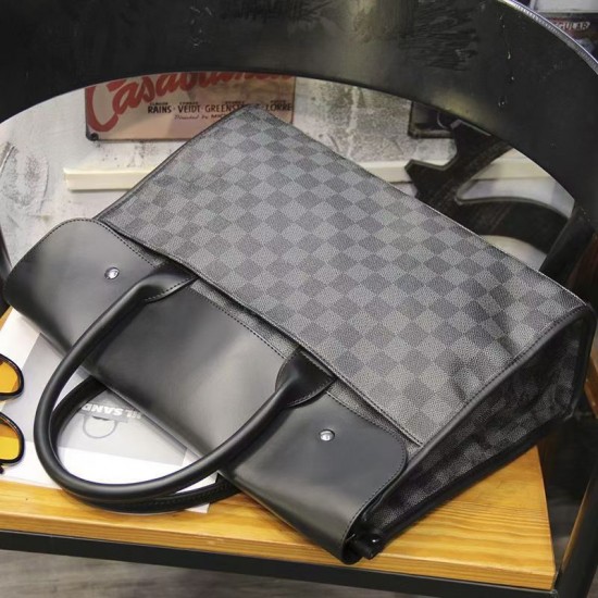 Leather Messenger Handbag Crossbody Bag for Men Purse iPad Bag for Business Office Work School with Adjustable Strap Black