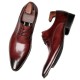 Pointed-toe shoes for men in business formal wear, Derby style, black, high-end genuine leather, wedding groom shoes