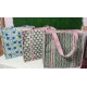 20pcs Large Cotton Quilted Boho Travel Bag for Women Handmade Shoulder Purse Open Floral Weekender Block Print Tote Bag Chain