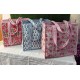 20pcs Large Cotton Quilted Boho Travel Bag for Women Handmade Shoulder Purse Open Floral Weekender Block Print Tote Bag Chain