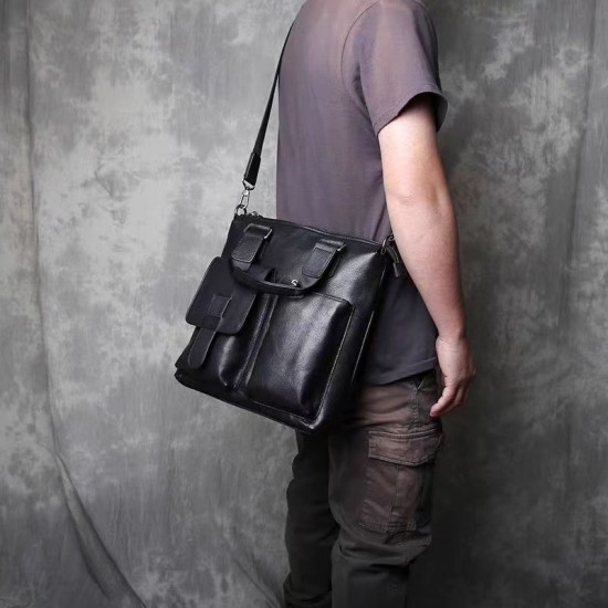Messenger Bag for Men Crossbody Shoulder Purse Small Vintage PU Leather Satchel Pouch Side Crossover Handbag