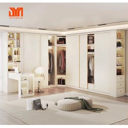 JYN Closet Wardrobe System for Bedroom Furniture Free Design Clothes Storage Shelves Cabinets with Dressing Table