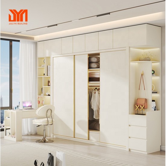 JYN Closet Wardrobe System for Bedroom Furniture Free Design Clothes Storage Shelves Cabinets with Dressing Table
