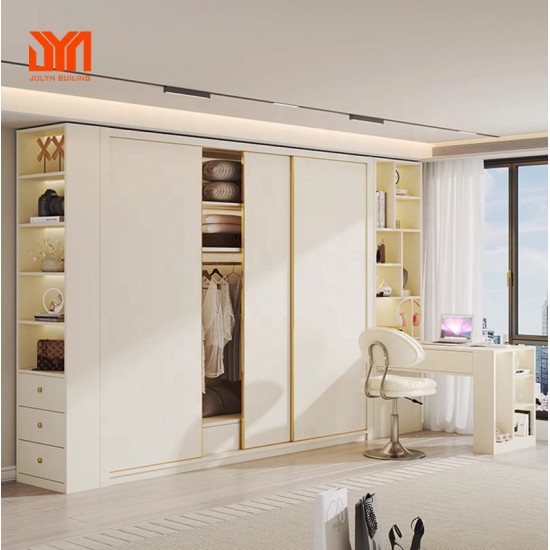 JYN Closet Wardrobe System for Bedroom Furniture Free Design Clothes Storage Shelves Cabinets with Dressing Table