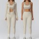 Hot Sale Sportswear Running Fitness Yoga Clothes Breathable Gym Sets With Full Zipper Jacket 3 Pcs Yoga Set for Women