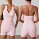 High Quality Pilates Sportswear Gym Fitness V Neck Sports Clothing High Waist Workout Clothes Women Active Wear Yoga Set