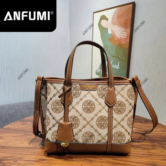 ANFUMI-BB-8664 Women's Retro TB Classic Old Flower Print PU Crossbody Shoulder Bag Large Capacity Tote Open Full Print Handbag