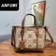 ANFUMI-BB-8664 Women's Retro TB Classic Old Flower Print PU Crossbody Shoulder Bag Large Capacity Tote Open Full Print Handbag