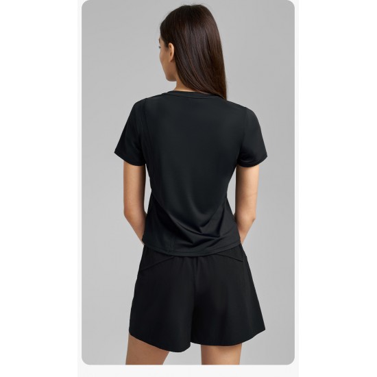 Customized Women's Sportswear Sets - Short-sleeved Shorts and Gym Workout Clothes - Pilates Sets for Exercise Training