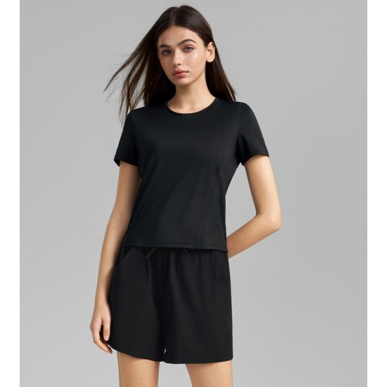 Customized Women's Sportswear Sets - Short-sleeved Shorts and Gym Workout Clothes - Pilates Sets for Exercise Training