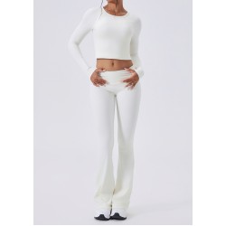 2Pcs Gym Set Women Long Sleeve Tops Gym Suit Fitness Clothes Activewear Workout Sets