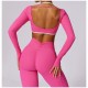 Sportswear Gym Clothes Sexy Long Sleeve 2 Piece Scrunch Leggings and Bra Set Workout Set Custom Yoga Fitness Women Yoga Set